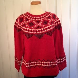 J. Jill red Icelandic sweater size l